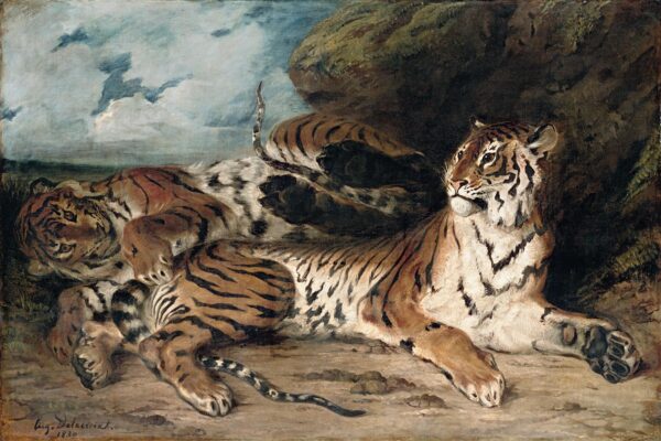 Junger Tiger, der mit seiner Mutter spielt – Eugène Delacroix Eugène Delacroix 2024-11-21