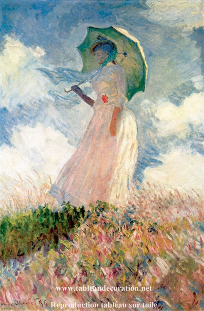 Frau mit Sonnenschirm nach links gewandt – Monet Gemälde Reproduktion Beliebte Bilder 2024-09-20 2