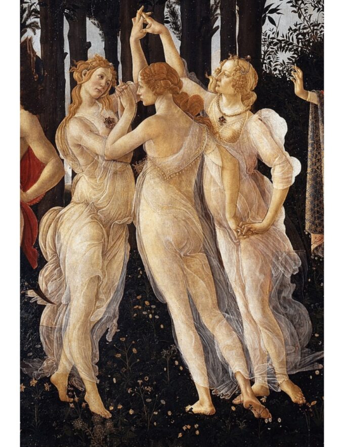 Die drei Grazien. Detail aus: Der Frühling – Sandro Botticelli Sandro Botticelli 2024-09-19