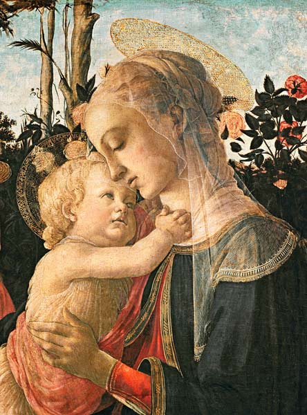 Madonna und Kind mit dem heiligen Johannes dem Täufer, Detail der Madonna und des Kindes – Sandro Botticelli Sandro Botticelli 2024-09-19