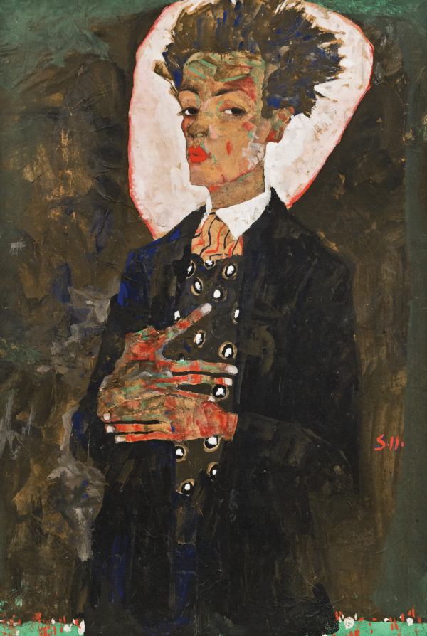 Selbstporträt mit Weste, stehend (1911) – Egon Schiele Egon Schiele 2024-11-21