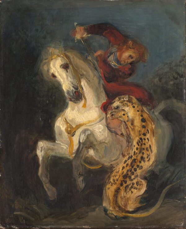 Ein Reiter angegriffen von einem Jaguar – Eugène Delacroix Eugène Delacroix 2024-11-21