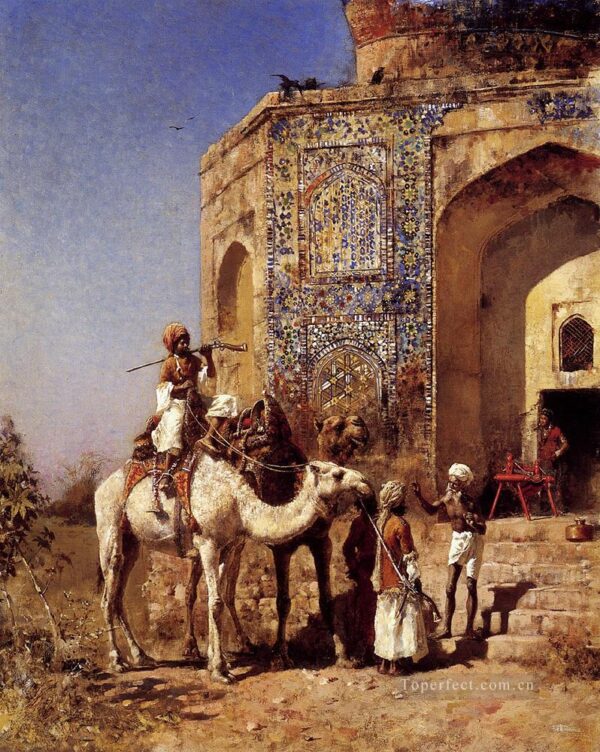 Die alte Moschee mit blauen Fliesen außerhalb von Delhi, Indien – Edwin Lord Weeks Edwin Lord Weeks 2024-12-26