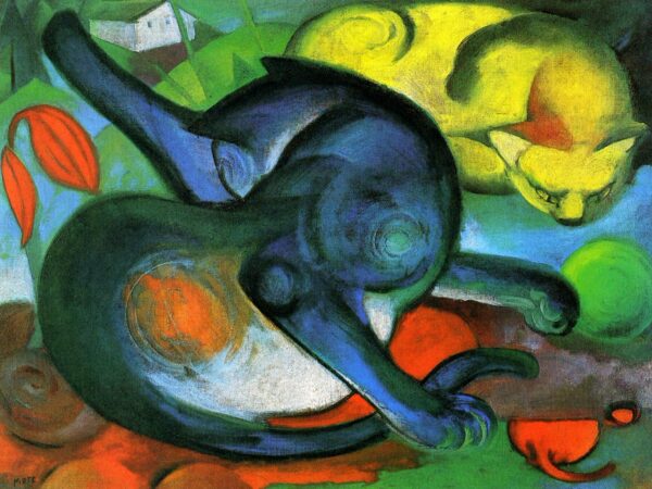 Zwei Katzen, blau und gelb – Franz Marc Franz Marc 2024-11-21