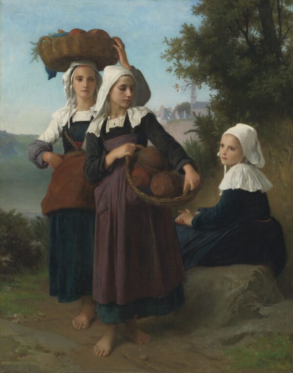 Mädchen aus Fouesnant, die vom Markt zurückkehren“ – William Bouguereau William Adolphe Bouguereau 2024-11-21