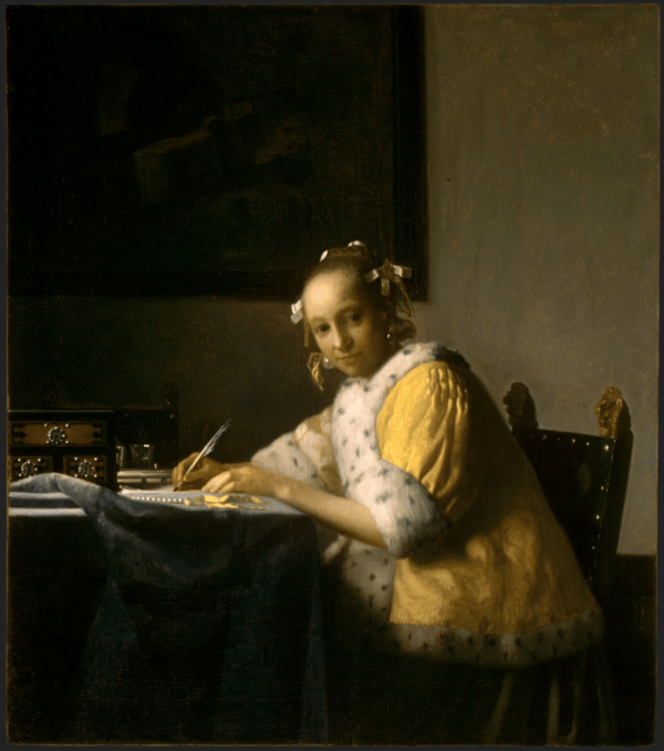 Junge Frau schreibt einen Brief – Johannes Vermeer Jan Vermeer van Delft 2024-11-21