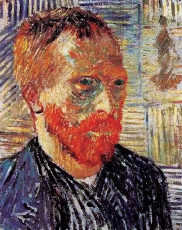 Selbstporträt mit einem japanischen Druck – Van Gogh Selbstporträtserie von Vincent van Gogh 2024-11-20