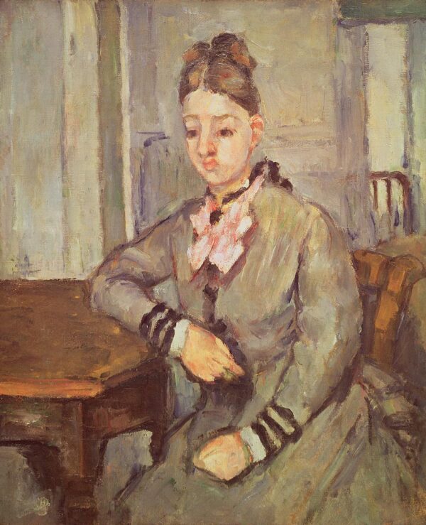 Madame Cezanne, die sich auf einen Tisch stützt – Paul Cézanne Paul Cézanne 2024-11-08