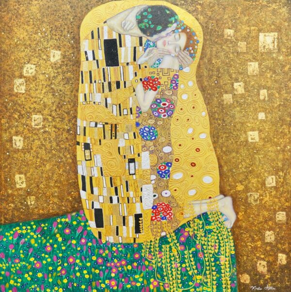 Der Kuss (Gustav Klimt) – Reproduktion auf Lager – 200 x 200 cm Die Kunstgalerie 2024-11-21