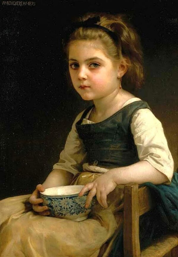 Kleines Mädchen mit einer blauen Schüssel – William Bouguereau William Adolphe Bouguereau 2024-11-21