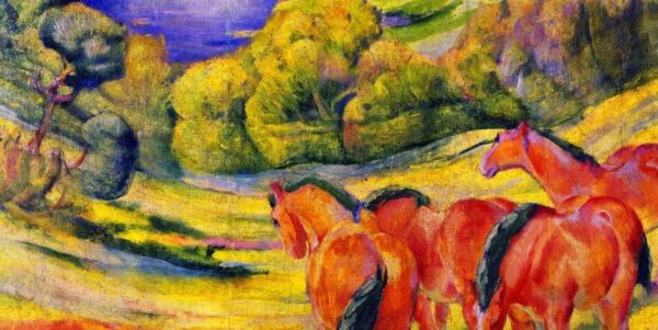 Große Landschaft I (Landschaft mit roten Pferden) – Franz Marc Franz Marc 2024-11-21