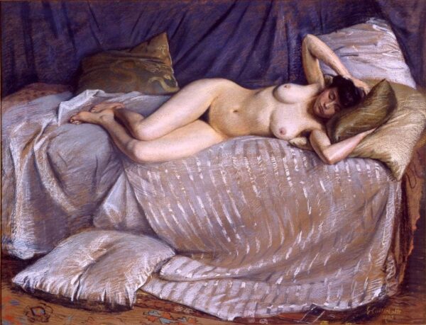 Nackte Frau ausgestreckt auf einem Sofa – Caillebotte Gustave Caillebotte 2024-11-21