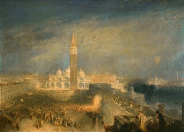 Julia und ihre Magd auf dem Balkon des Markusplatzes in Venedig – William Turner William Turner 2024-11-21