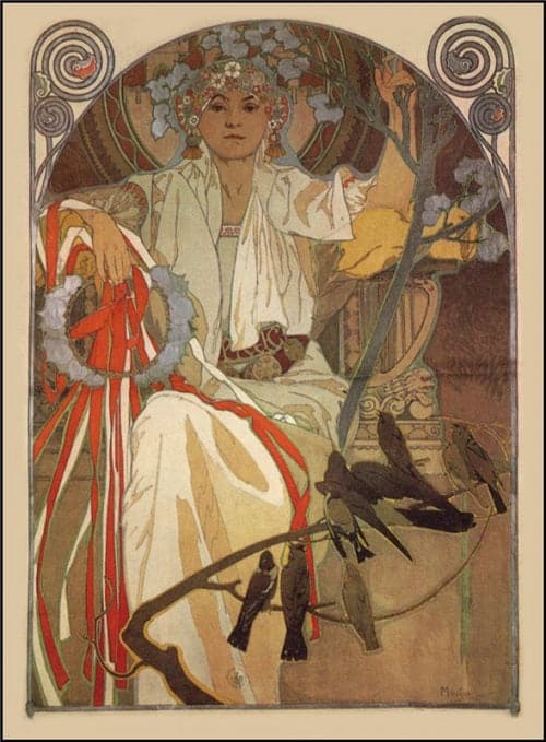 Plakat für die Feier von Musik und Gesang Frühling 1914 in Prag – Mucha Alfons Mucha 2024-11-21