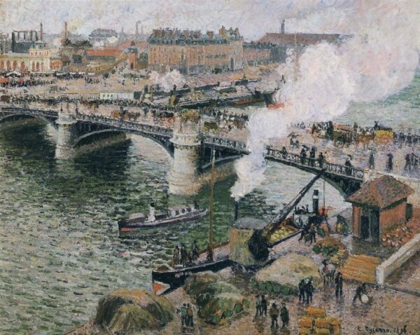 Die Brücke Pont Boieldieu in Rouen, nasses Wetter – Camille Pissarro Camille Pissarro 2024-11-21