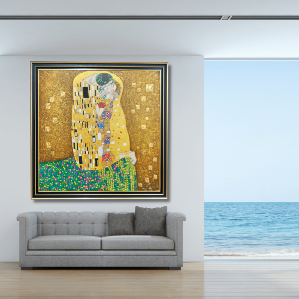 Der Kuss (Gustav Klimt) – Reproduktion auf Lager – 200 x 200 cm Die Kunstgalerie 2024-11-21 4