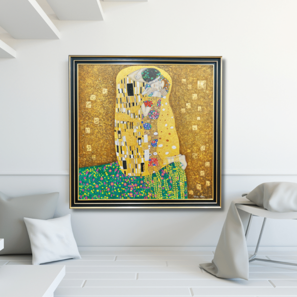 Der Kuss (Gustav Klimt) – Reproduktion auf Lager – 200 x 200 cm Die Kunstgalerie 2024-11-21 2