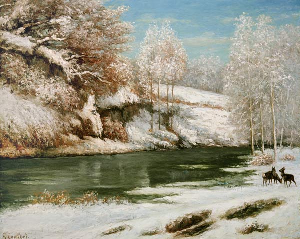 Winterlandschaft mit rotem Hirsch – Gustave Courbet Gustave Courbet 2024-09-19