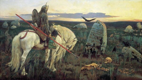 Ein Ritter an der Wegkreuzung – Viktor Vasnetsov Wiktor Michailowitsch Wasnezow 2024-12-21