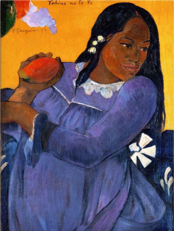 Frau in blauem Kleid mit einer Mango – Paul Gauguin Paul Gauguin 2024-11-21