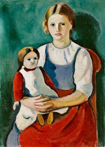 Blondes Mädchen mit Puppe – August Macke August Macke 2024-12-31