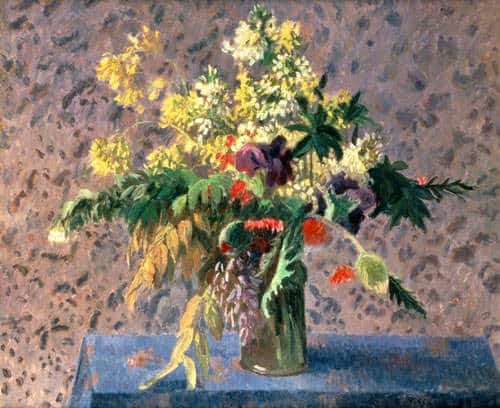 Flasche mit Mohn- und Irisblütenknospen – Camille Pissarro Camille Pissarro 2024-11-21