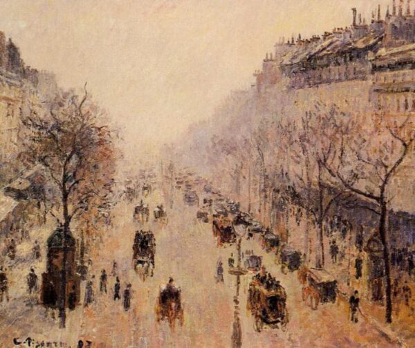 Boulevard Montmartre, Morgen, Sonnenlicht und Nebel – Camille Pissarro Camille Pissarro 2024-11-21