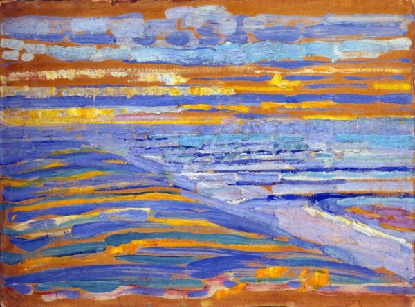 Blick von den Dünen mit Strand und Piers von Domburg – Mondrian Piet Mondrian 2024-11-21