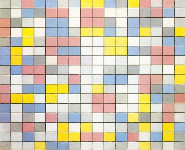 Zusammensetzung der Raster 9 Zusammensetzungen des Schachbretts leuchtende Farben – Mondrian Piet Mondrian 2024-11-21