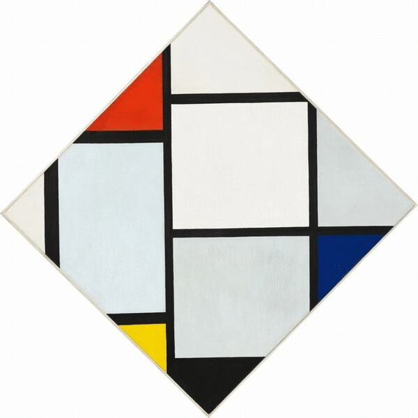 Komposition mit Rauten in Rot, Grau, Blau, Gelb und Schwarz – Mondrian Piet Mondrian 2024-09-20