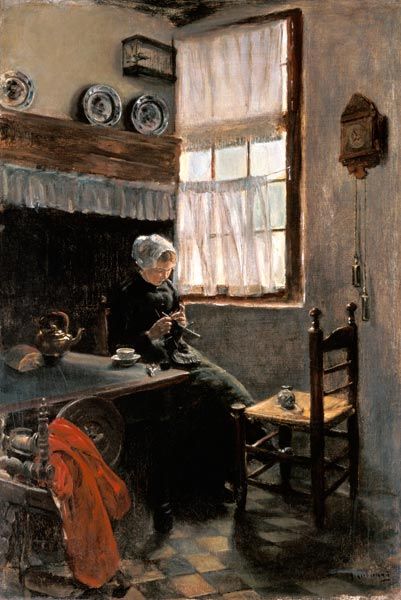 Bäuerin strickt am Fenster – Max Liebermann Max Liebermann 2024-11-21