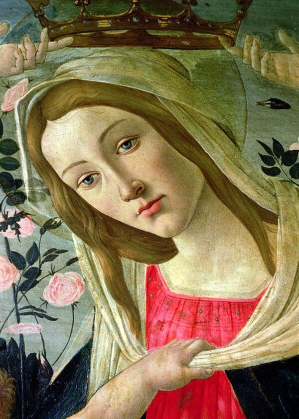 Jungfrau und Kind, gekrönt von Engeln, Detail der Jungfrau – Sandro Botticelli Sandro Botticelli 2024-11-21