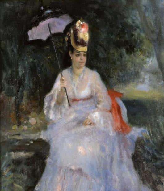 Frau mit einem Sonnenschirm sitzend in einem Garten – Pierre-Auguste Renoir Pierre-Auguste Renoir 2024-12-30