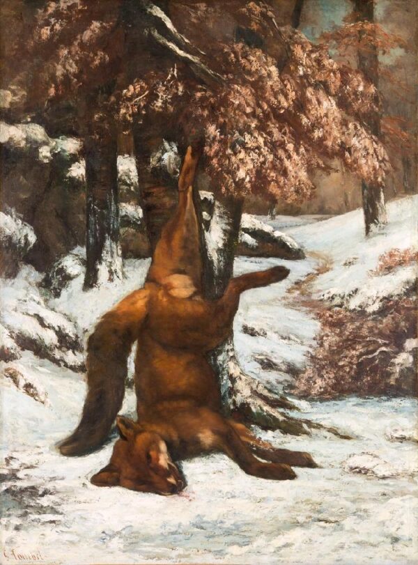 Fuchs, der an einem Baum hängt, im Schnee – Gustave Courbet Gustave Courbet 2024-11-21