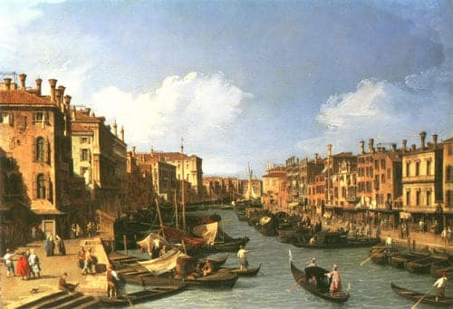 Grand Canal: Südwestansicht von der Rialto-Brücke aus, mit Blick auf das Palazzo FosAri – Canal Giovanni Antonio Giovanni Antonio Canal 2024-11-21