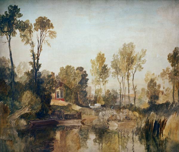 Haus am Fluss mit Bäumen und Schafen – William Turner William Turner 2024-11-21