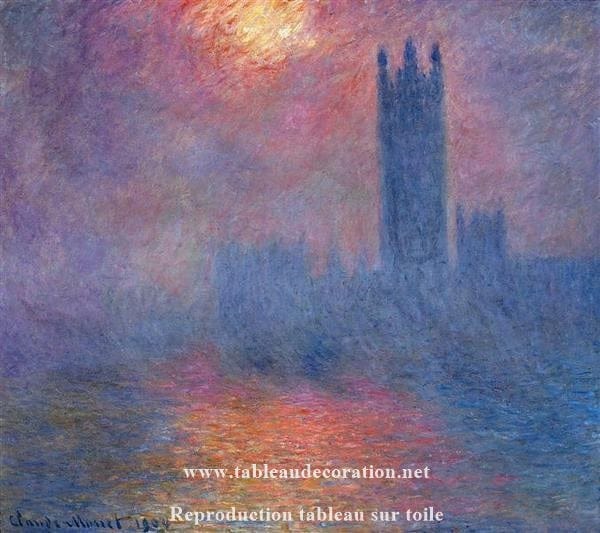 London, das Parlament. Sonnenloch im Nebel – Monet Gemälde Claude Monet 2024-09-20