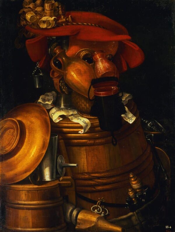 Der Server: Eine anthropomorphe Zusammenstellung von Objekten, die mit dem Weinbau verbunden sind – Arcimboldo Giuseppe Arcimboldo 2024-11-21