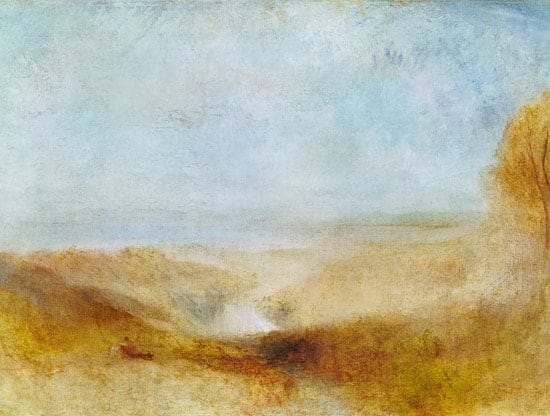 Landschaft mit einem Fluss und einer Bucht in der Ferne – William Turner William Turner 2024-11-21