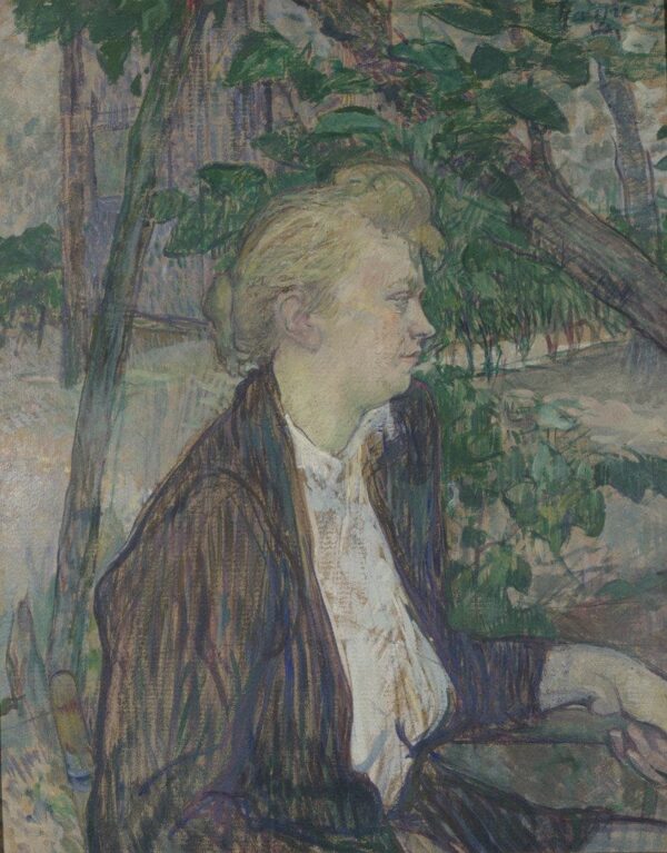 Frau sitzt in einem Garten – Toulouse Lautrec Henri de Toulouse-Lautrec 2024-11-21