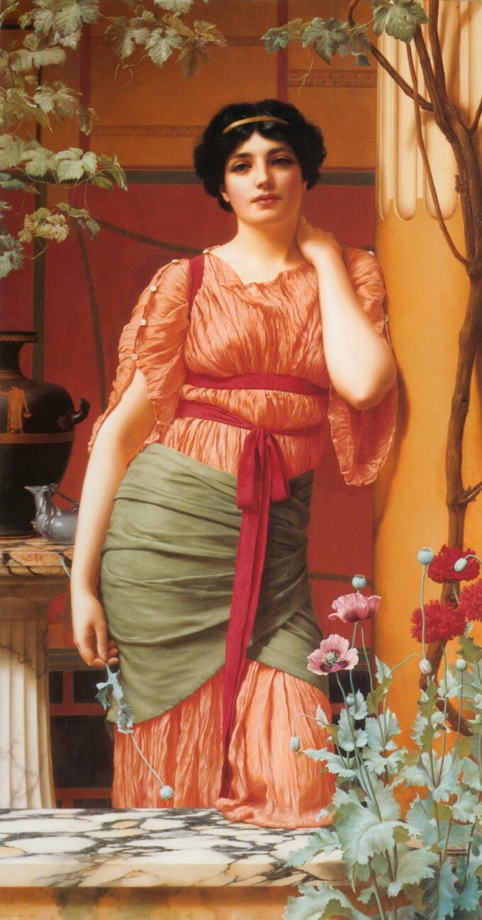 Nérissa – John William Godward“ (Der Titel bleibt gleich, da es sich um einen Eigennamen handelt.) John William Godward 2024-09-19 2