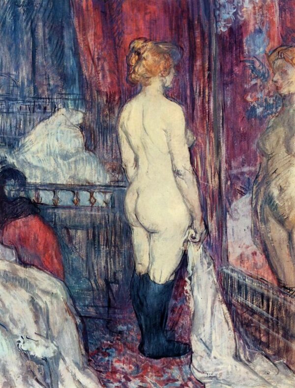 Stehendes nacktes Mädchen vor einem Spiegel – Toulouse Lautrec Henri de Toulouse-Lautrec 2024-11-21