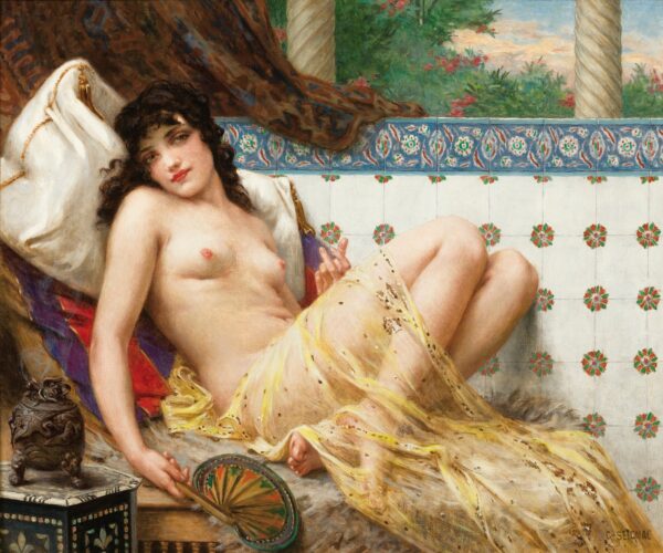 Odaliske mit einem Fächer – Guillaume Seignac Guillaume Seignac 2024-12-26