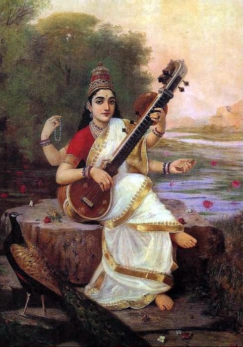 Gemälde der Göttin Saraswati – Raja Ravi Varma Raja Ravi Varma 2024-12-26