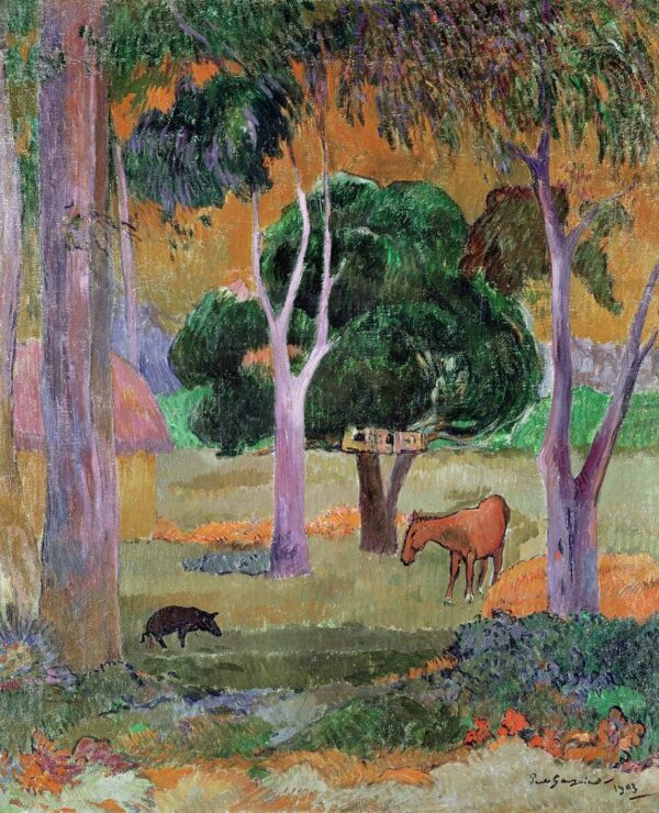 Landschaft mit einem Schwein und einem Pferd – Paul Gauguin Paul Gauguin 2024-11-21