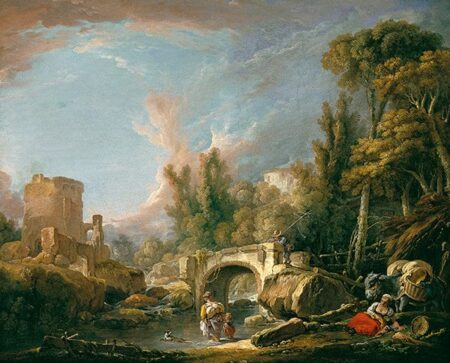 Flusslandschaft mit Ruine und Brücke – François Boucher François Boucher 2025-01-02