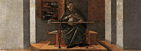 Der heilige Augustinus in seinem Studierzimmer, Tafel der Predella des Altarbildes von Sankt Markus – Sandro Botticelli Sandro Botticelli 2024-11-21