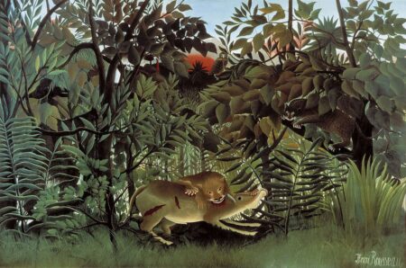 Der hungrige Löwe stürzt sich auf die Antilope – Henri Rousseau Henri Rousseau 2025-01-03