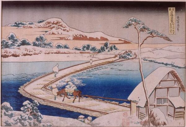 Die Brücke von Pontons in Sano in der Provinz Kozuka – Katsushika Hokusai Katsushika Hokusai 2024-11-13