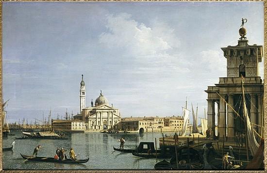 Die Insel San Giorgio Maggiore in Venedig, mit der Punta della Dogana und vielen Booten – Giovanni Antonio Canal Giovanni Antonio Canal 2024-11-21